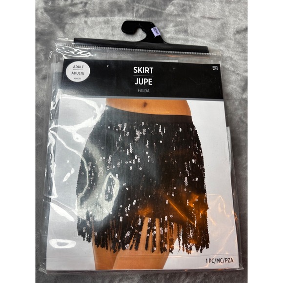 Amscan Dresses & Skirts - Amscan Black Sequin Fringe Mini Skirt Adult One Size Costume Dance Festival